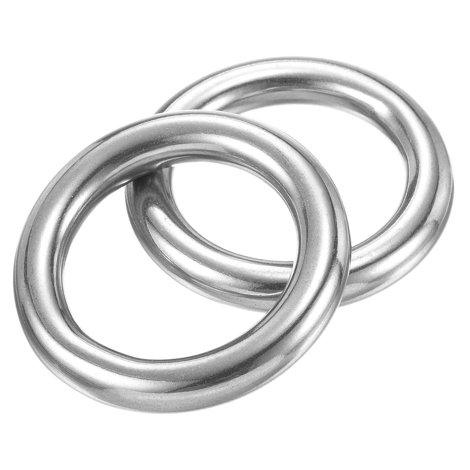 Unique Bargains Metal O Ring 304 Stainless Steel Seamless Welded O-Ring for DIY 2pcs - Silver - 60mmx79mm